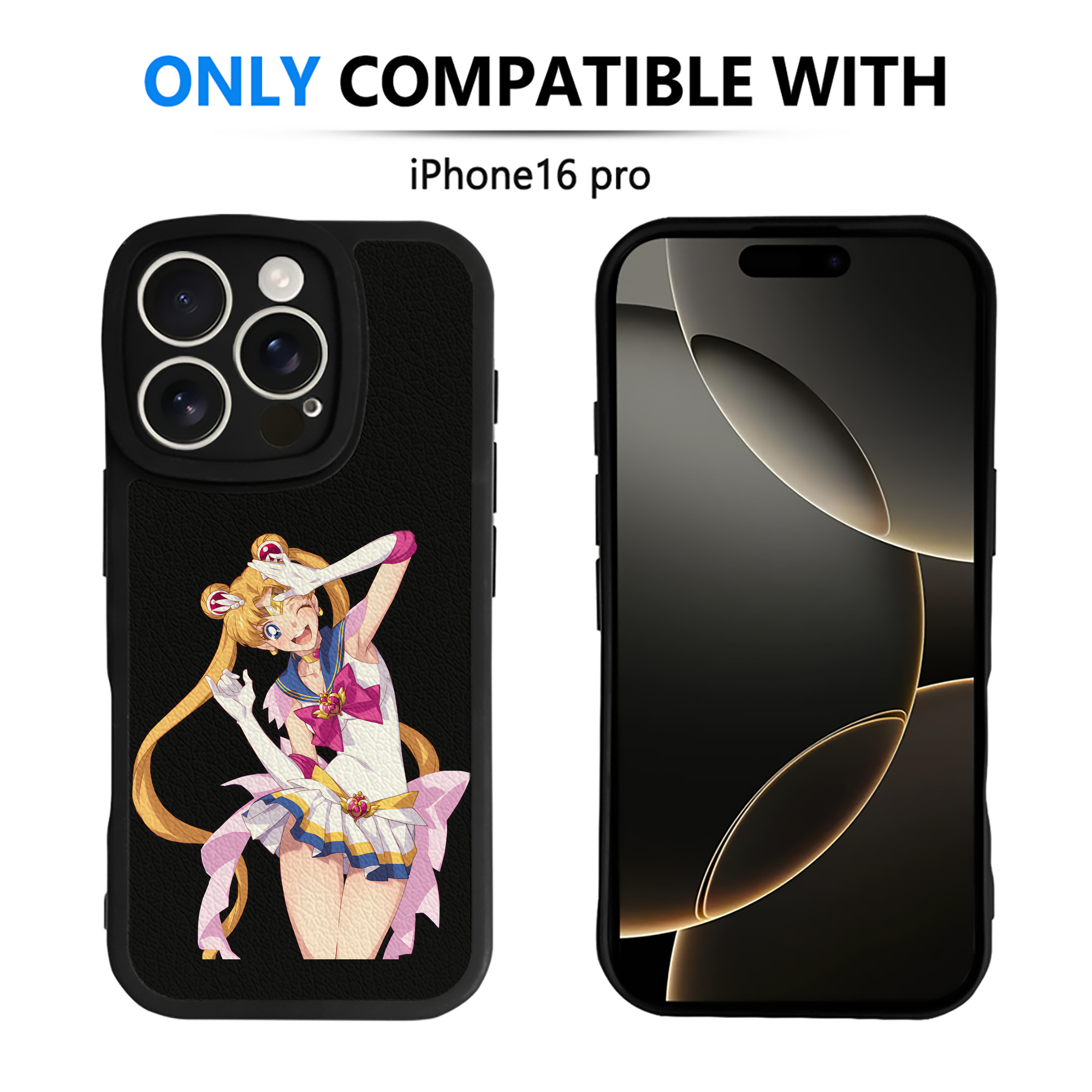 （画像用） 美少女戦士セーラームーン 月野 うさぎ つきの うさぎ Sailor Moon Tsukino Usagi 【iPhone 16シリーズ対応】シリコンスマホケース（レザー調） 材質：シリコン